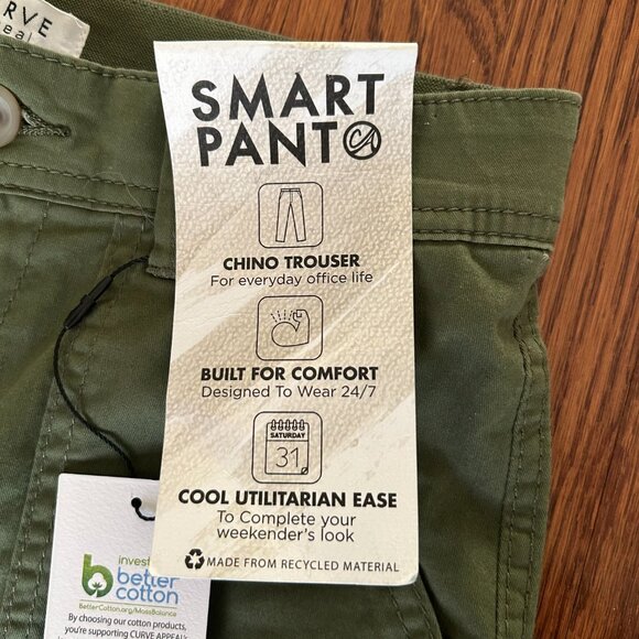 NWT Curve Appeal Utilitarian Army Green Cargo Straight Leg Pants Size 2 NEW - Picture 8 of 12